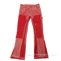 Recyclable Healthy Patched Red Vintage Jeans